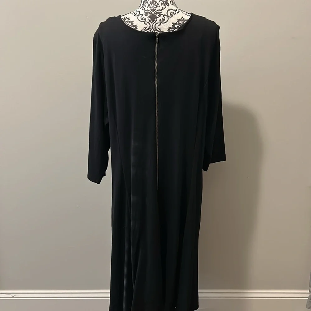 The perfect LBD.  Woman’s 3/4-Sleeve Princess Fit & Flare Dress in black. - Picture 8 of 11